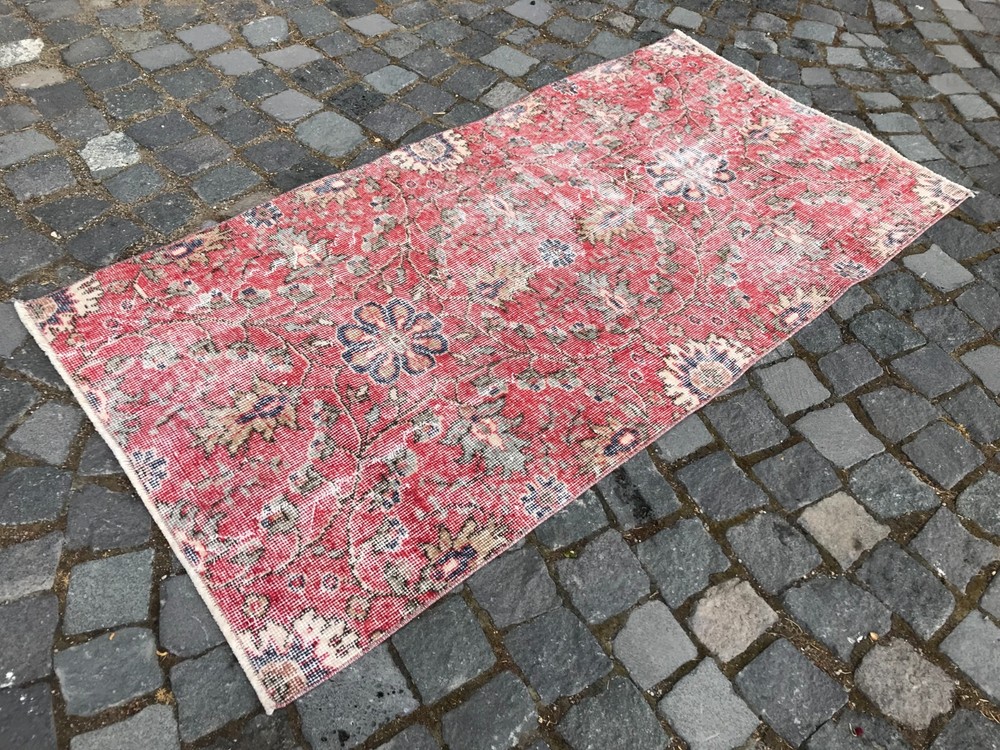 Bohemian Runner Rug, Turkish Vintage Rug, Handmade Wool Rug, 2,5 x 5,3 ft