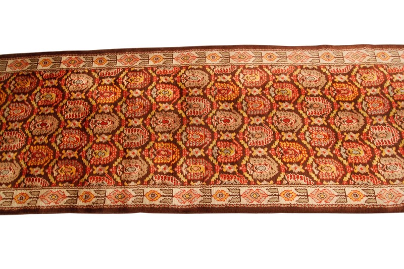 3x12 Antique Axminster Runner England Rare Brown Rug 92cm x 351cm C.1900 gallery