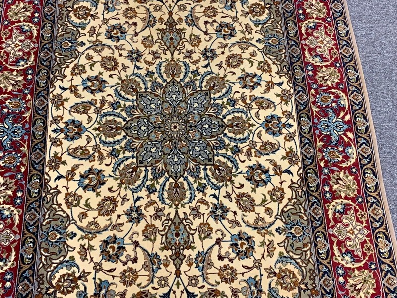 ISFEHAN EXTRA FINE KORK ( FINE WOOL ) AND SILK 729 KPSI ORIENTAL RUG 3.5 X 5.10 gallery