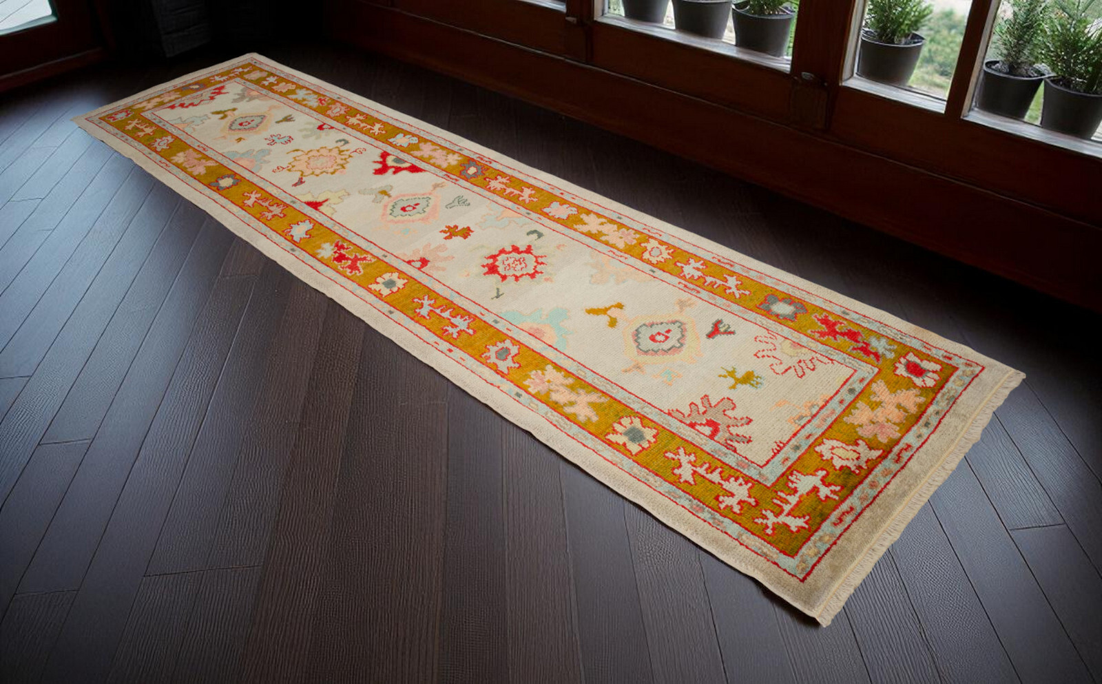 Handmade Turkish Oushak Runner Authentic Wool Rug Made in Oushak - 2'11" x 11'9" gallery