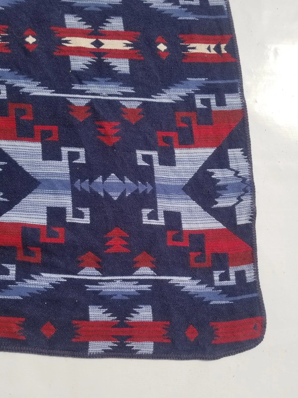 Fine Vintage Traditional Hand Made Oriental Wool Blue Kilim 192x141cm gallery