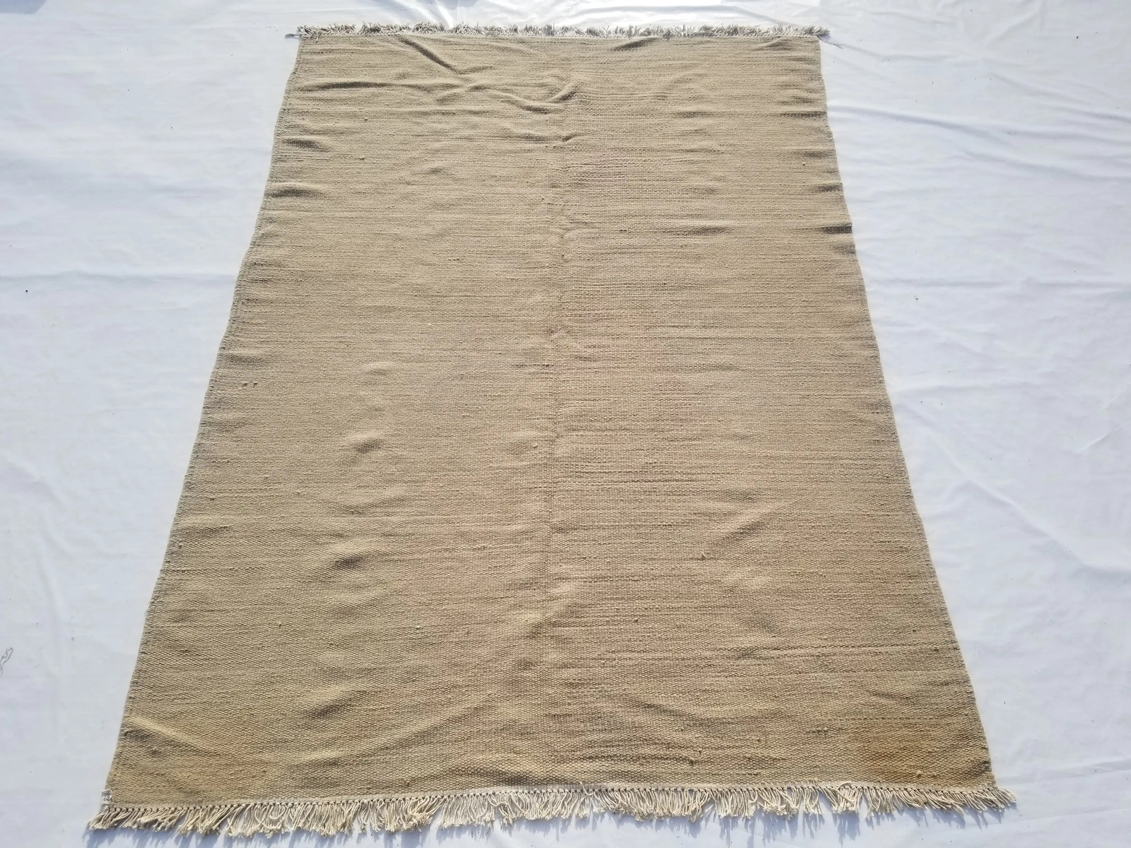 Vintage Handmade Traditional Beige Kilim Floor Rug Carpet 9.3x6.6ft gallery
