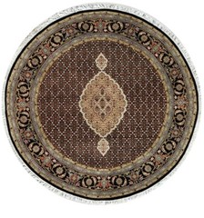 ROUND MAHI NEW Wool & Silk 6×6′ Hand Woven Refined Area Rug B-70211