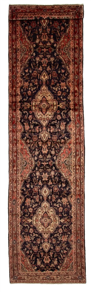 Vintage Hand-knotted Runner Rug 3'3" x 16'5" Traditional Oriental Wool Carpet
