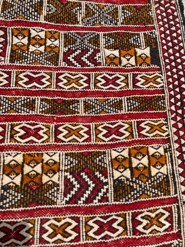 Vintage Traditional Handmade Beautiful Berber Kilim Floor Rug Carpet 108x63 cm gallery
