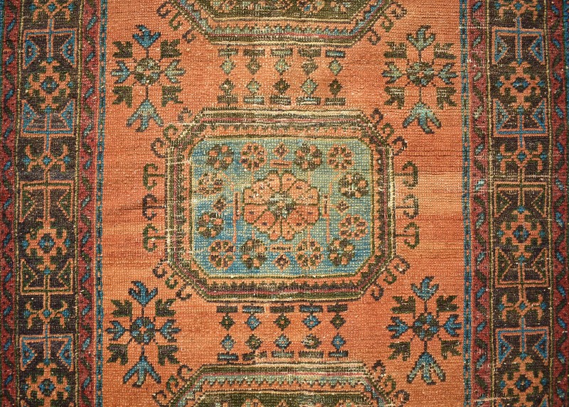 Turkish Rug 55''x141'' Oushak Kitchen Runner Vintage Orange Stairs Carpet 4x11 gallery