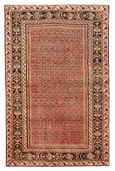 Vintage Hand-Knotted Area Rug 4’3″ x 6’9″ Traditional Oriental Wool Carpet
