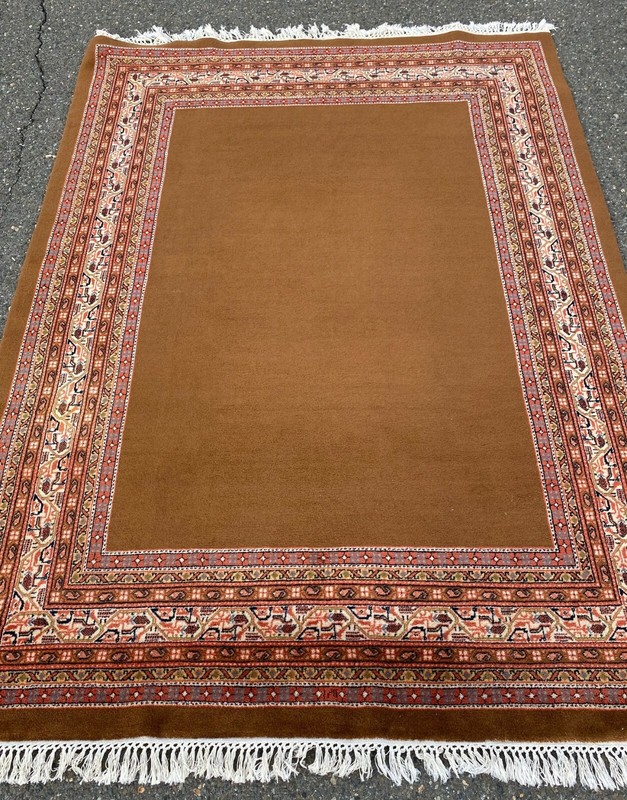 Brand New Handmade In India Modern Rug,Copper w/ Colorful Accents, Soft Pile 6x9 gallery