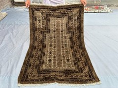 3’4 x 4’9 ft Antique Afghan Hand-Knotted Rug Vintage Tribal Wool Oriental Carpet
