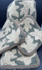Vintage Lambs Wool Carpet Rug Squares 12"x 12" Leaf pattern Ivory Green Set of 4 gallery