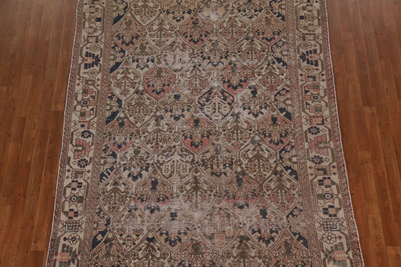 Vintage Muted Distressed Wool Bakhtiari Area Rug 6x10 Handmade Living Room Rug gallery