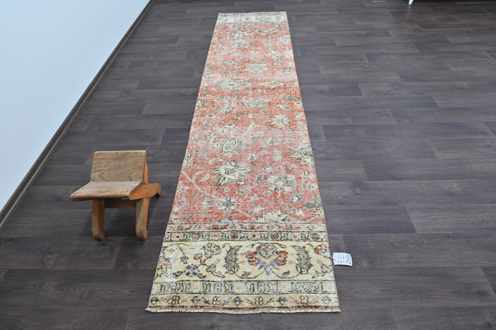 Vintage Turkish Runner Rug 2x11ft Wool Anatolian Handmade Hallway Oushak RED gallery