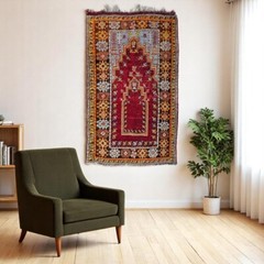 3×5 Rug, Antique Rug, Wall kilim rug, Prayer rug, Islam rug, oriental kilim rug