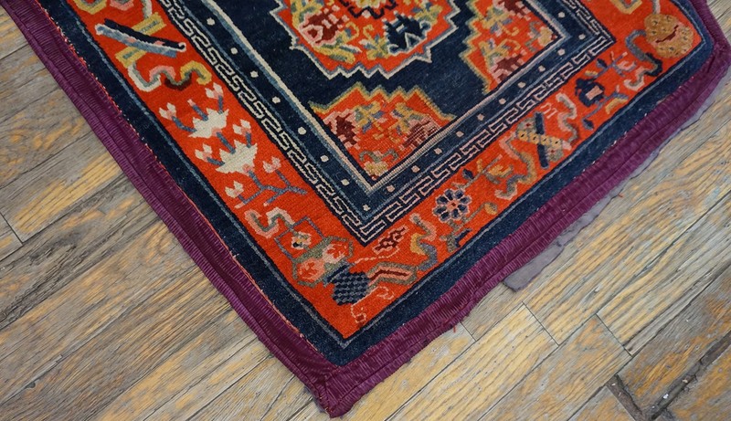 2X3 Antique Chinese Tibetan Wool Area Rug 1930 gallery