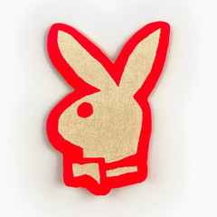 Playboy Bunny Logo Gold Red Embroidered Handmade Patch for Any Room