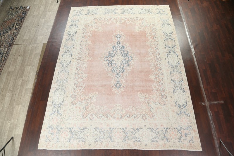 Antique Muted Distressed Hand-knotted Traditional Evenly Low Pile Area Rug 10x13 gallery