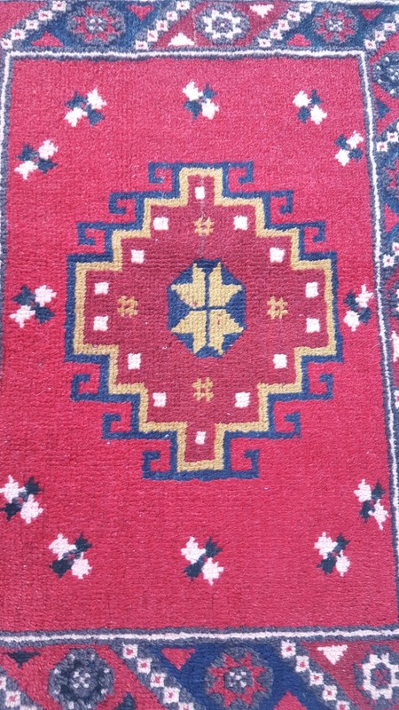 3x2 Antique Cushion Rug Bee Motif Rug Handmade Traditional Carpet Rug gallery