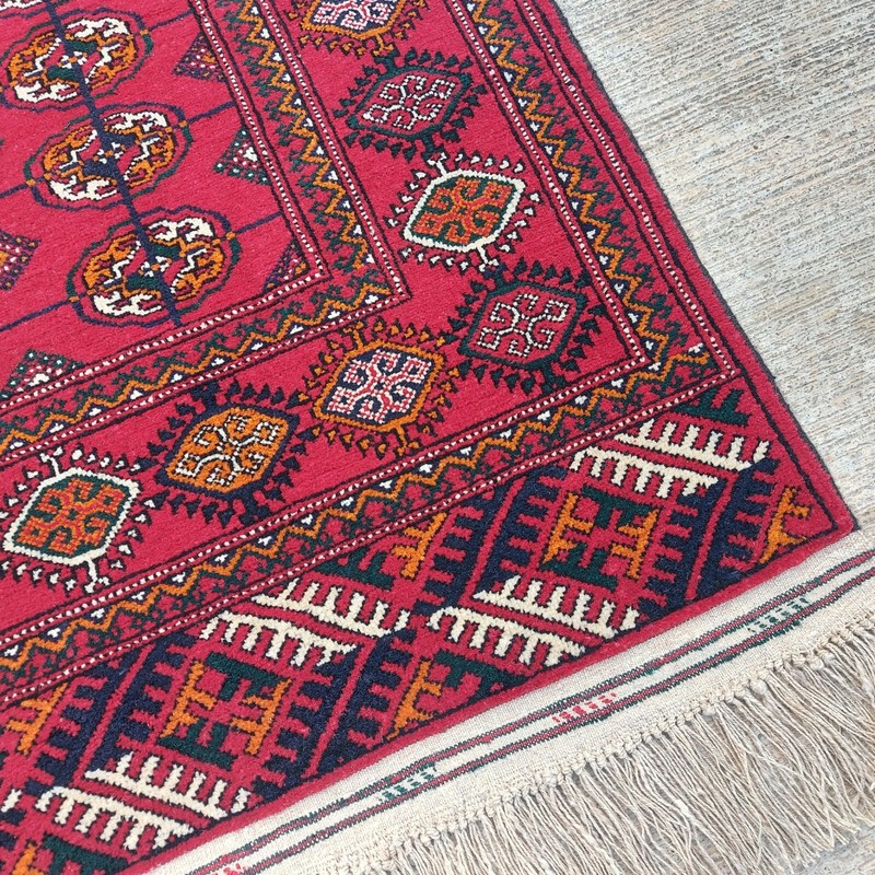 2'9 x 6'9 Oriental Handmade Turkmen Tekke 100% Wool Red Carpet, 84x207cm Rug gallery