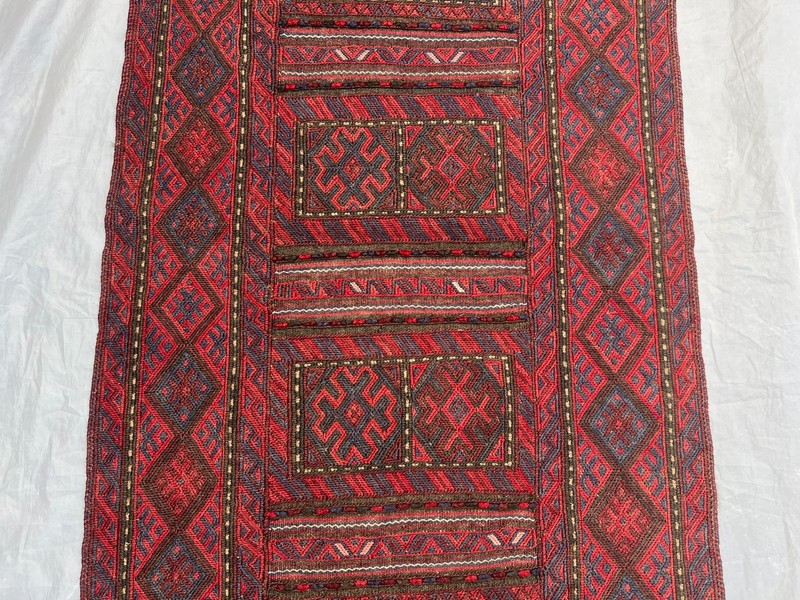 2'5 x 9'4 ft Vintage Afghan Baluchi Flat Weave Runner Rug Handmade Tribal Carpet gallery