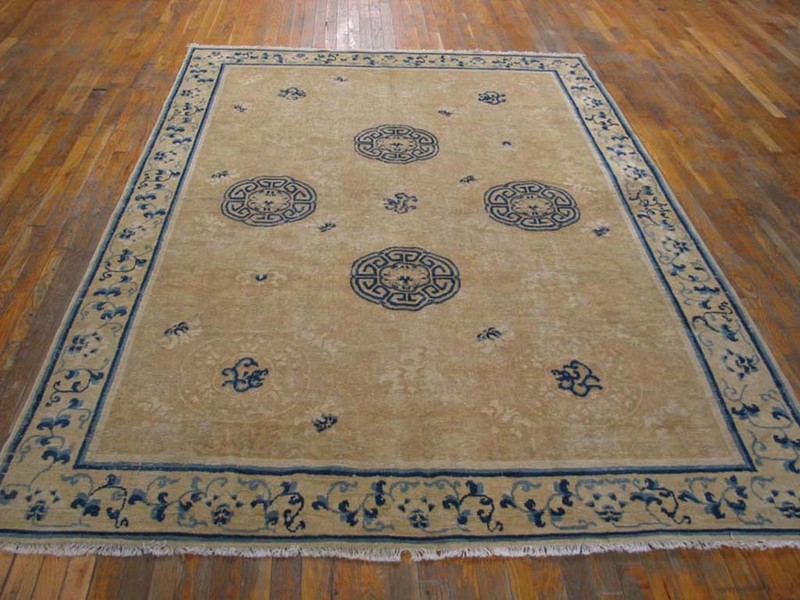 6X9 Antique Chinese Ningxia Wool Area Rug 1750 gallery