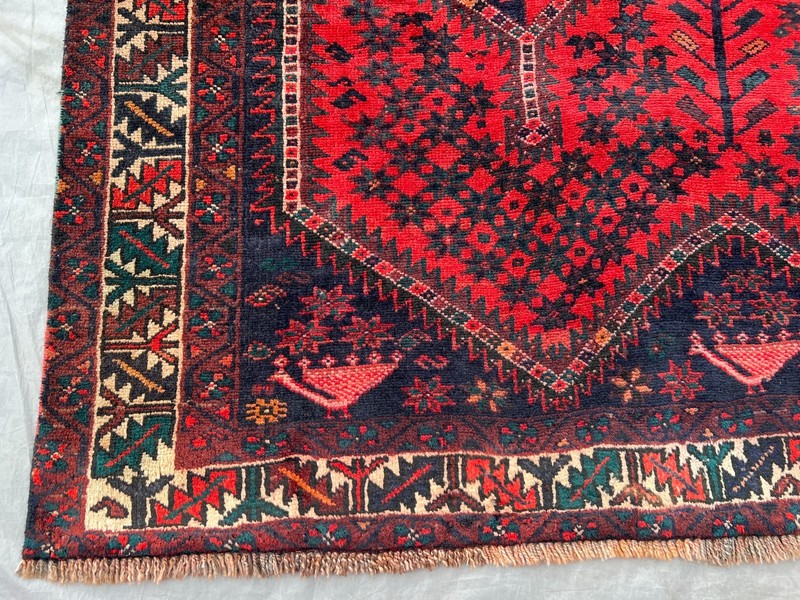 5'9x7'10 Ft Vintage Caucasian Geometric Medallion Hand Knotted Wool Rug gallery