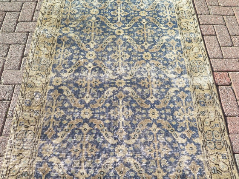 Turkish Wool Rug, Blue Color Carpet, Handmade Rug, 4X6 Area Rug, Teppich 46"X80" gallery