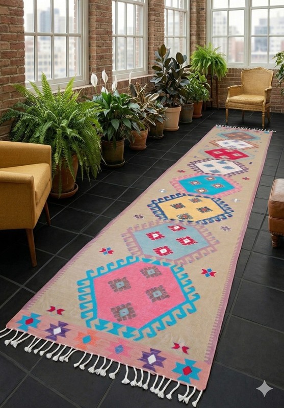3x25 ft HandMade Turkish Runner SILK Extra Long Hallway Decor Stair Runner NEW gallery