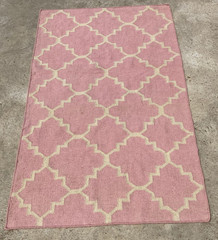 Vintage Traditional Handmade Turkish Geometric Wool Kilim Floor Rug 148×92 cm