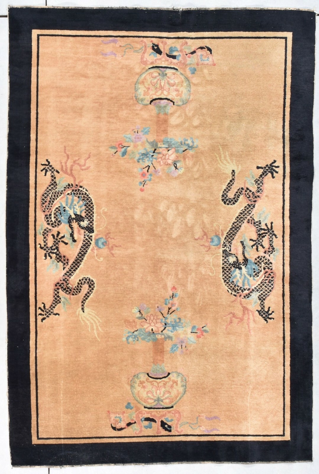 Antique Peking Chinese Oriental Dragon Rug 5’3” X 7’11” #8048 gallery