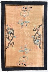 Antique Peking Chinese Oriental Dragon Rug 5’3” X 7’11” #8048