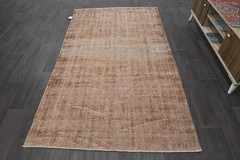 Oushak 4×8,Turkish Rug,vintage,anatolian,BURNT,kilim,Bohemian,handmade,wool