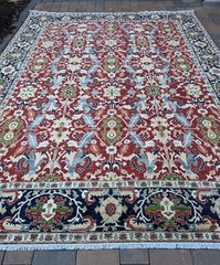Contemporary Handmade Afghan Oriental Rug, Geometric Allover Design, 9×12