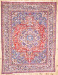 Semi-Antique Distressed Handmade Oriental Rug Living Room Carpet 9’7×12’6 Ft