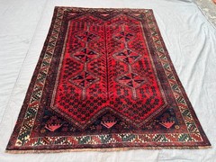 5’9×7’10 Ft Vintage Caucasian Geometric Medallion Hand Knotted Wool Rug