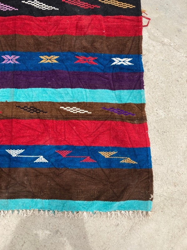 Vintage Traditional Handmade Beautiful Turkish Kilim Floor Rug Carpet 149x89 cm gallery