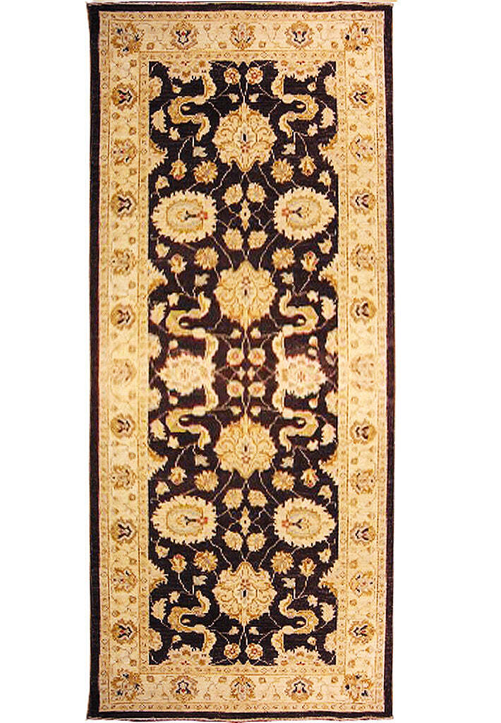 4x11 Black & Beige Fine Ghazni Wool Peshawar Runner PIX-9931 gallery