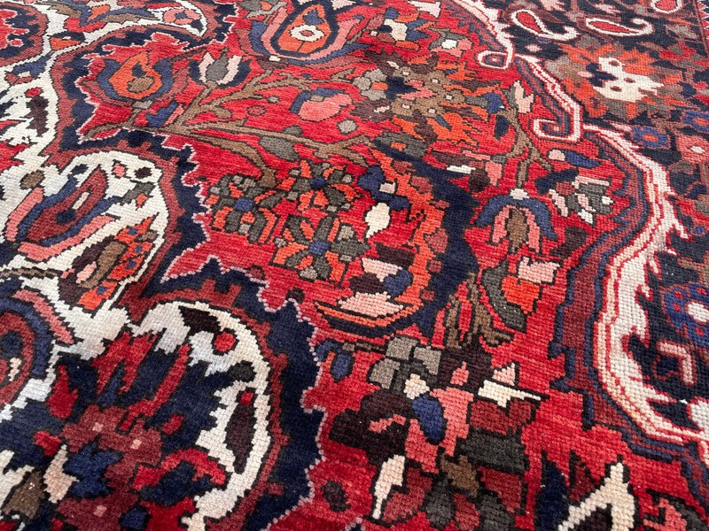 VINTAGE ORIENTAL RUG 7x10 WOOL HAND-KNOTTED handmade ANTIQUE colorful 6x10 heriz gallery