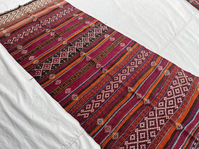 3.5 X 8 ft Vintage Stunning Full Embroidery Tribal Maldari Sistan Soumak Runner gallery