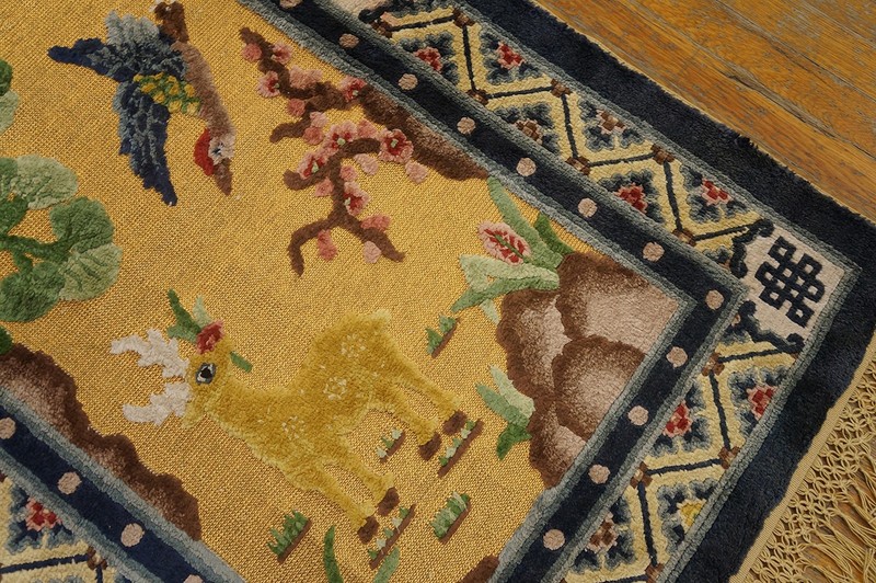 2X3 Antique Chinese Silk Area Rug 1935 gallery