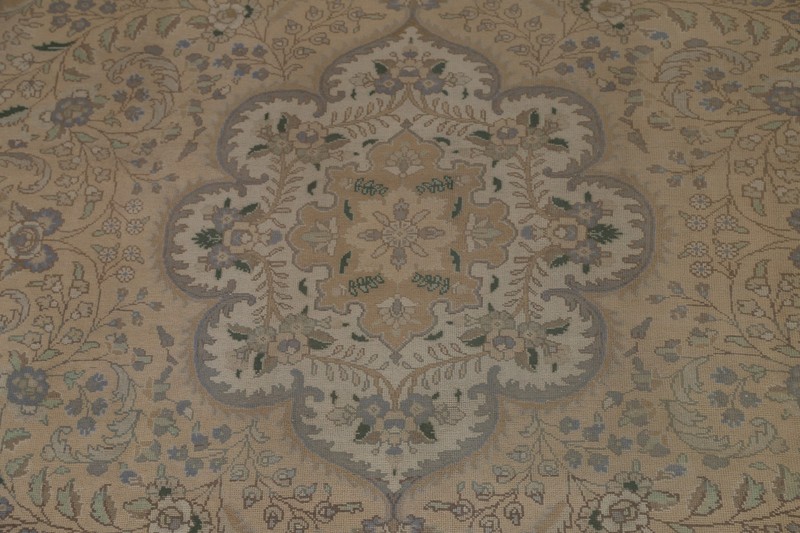 Hand-made Beige/ Gold Traditional Floral Living Room Area Rug 10x13 Carpet gallery