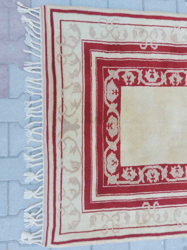 Vintage Rug Red Beige Rug Handmade Turkis Wool Rug Kitchen Carpet Rug Home Rug gallery
