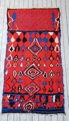 INFRARED 5 x 11 Vtg Picasso Moroccan Rug RED Azilal Post- Modern Art Psychedelic