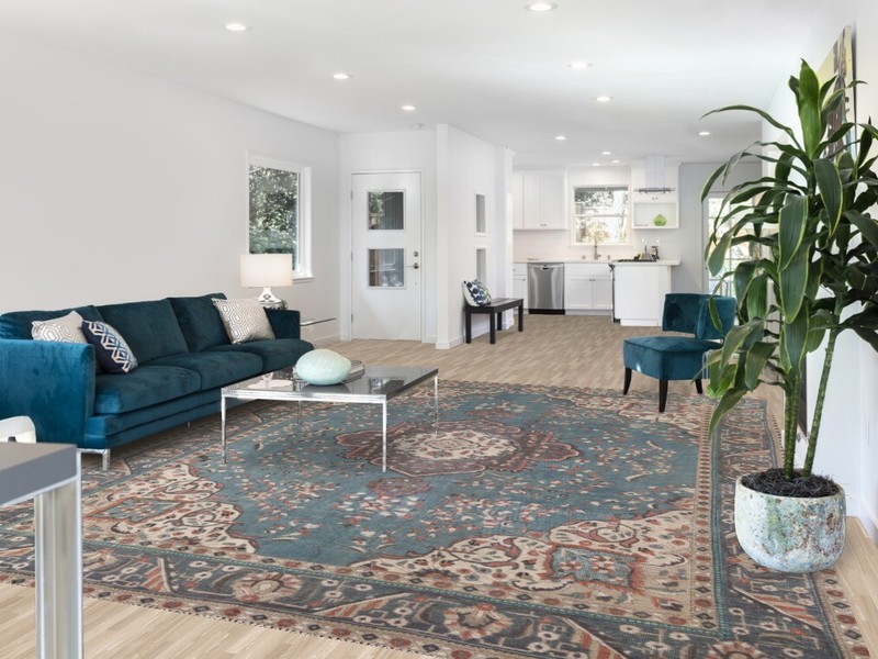 Blue Overdyed Traditional Large Rug 10x12 Handmade Wool for Living Room Dining gallery