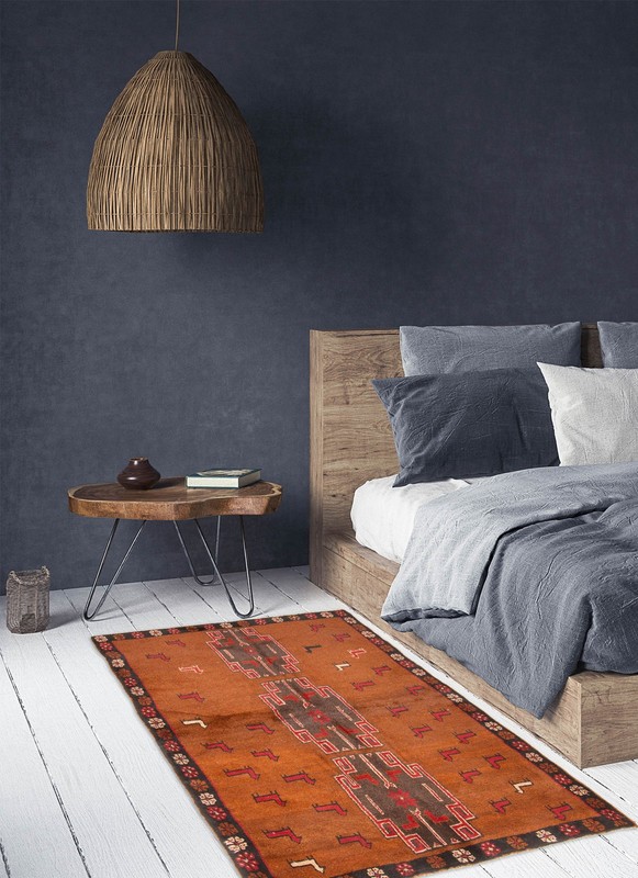 Vintage Hand-Knotted Area Rug 4'2" x 6'0" Traditional Oriental Wool Carpet gallery