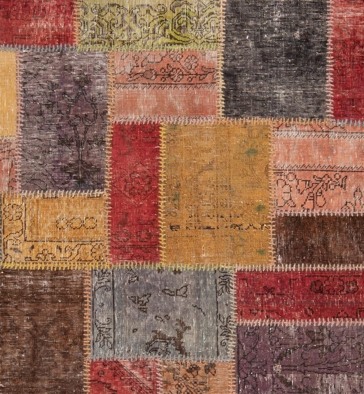 Patchwork 254x176 cm Hand Knotted Oriental Vintage Carpet Rug gallery