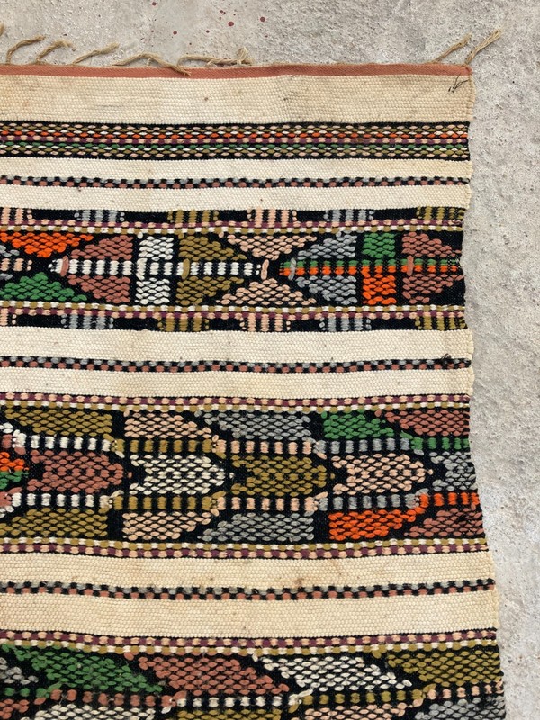 Vintage Handmade Turkish Anatolian Striped Wool Kilim Rug 285x178 cm gallery