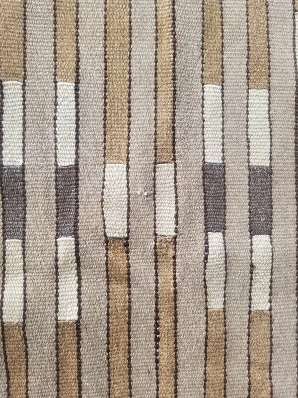 Vintage Traditional Handmade Scandinavian-style Striped Wool Beige Kilim 6.5x4ft gallery