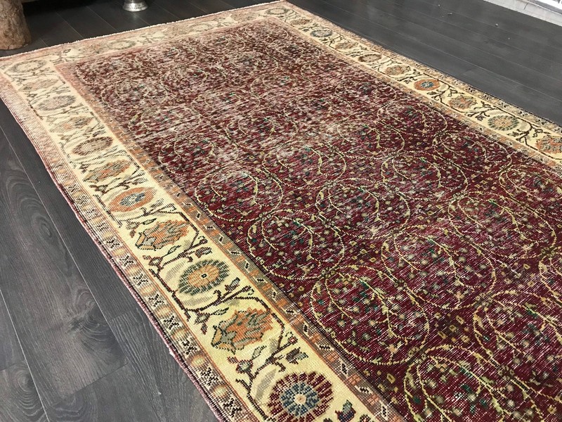 4.9x9.3 Large Vintage Turkish Oushak Rug gallery