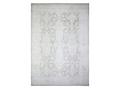 Rare 9’9″x14′ Battleship Gray, Angora Pile White Wash Oushak with Faded Design