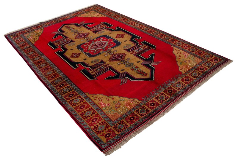 Vintage 1960s Handwoven Turkish Rug 6’8” x 9’11” – Unused Wool with Natural Dyes gallery